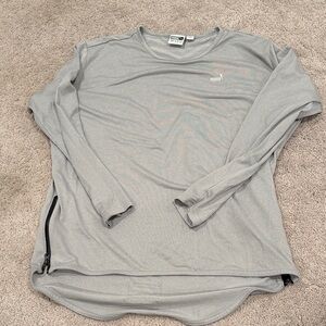 Puma Men's Light Gray Long Sleeve Tee